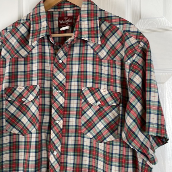 Wrangler cowboy pearl snap western short sleeve button down shirt, men’s XL - Picture 5 of 9